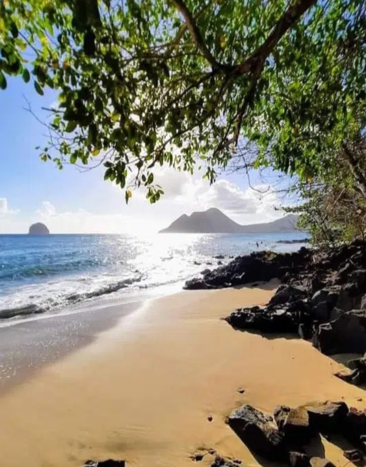 La plage et le Rocher du Diamant